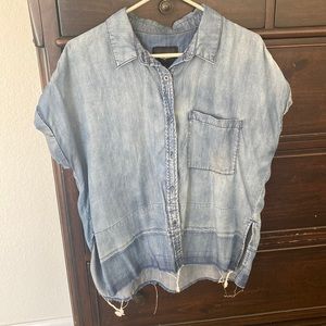 Denim overlay shirt, perfectly distressed
